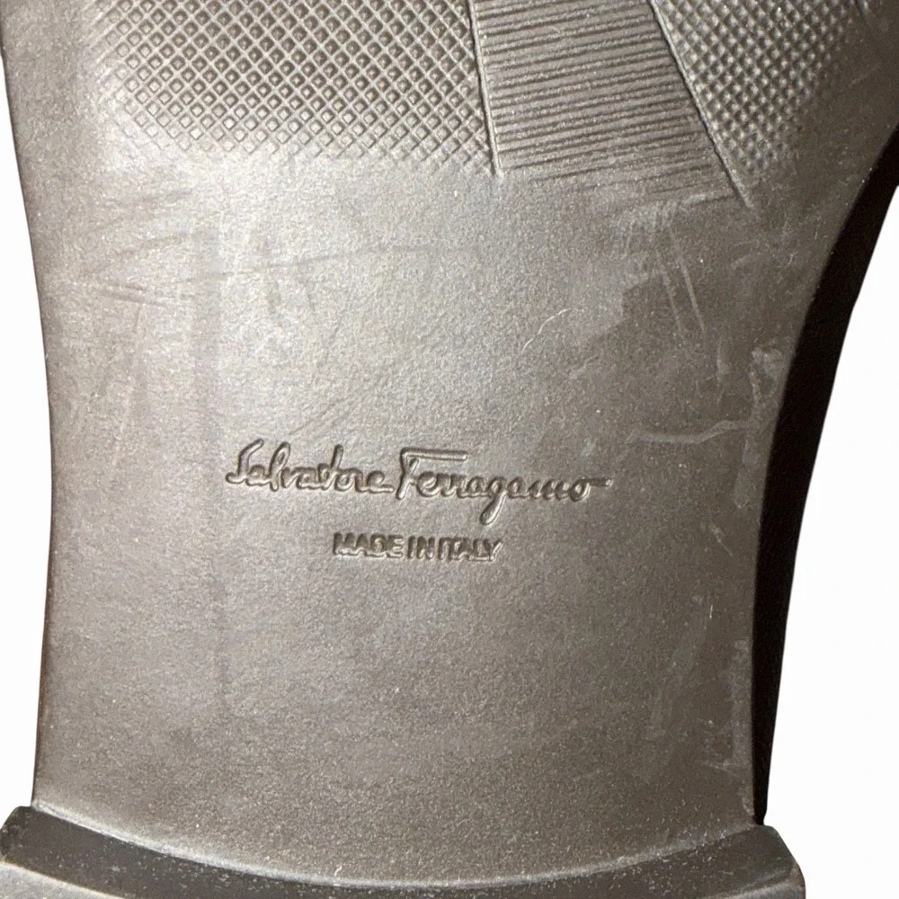 Salvatore Ferragamo Men's Scarlet Gancini  Leather Loafers Brown 10.5 E - Picture 8 of 8